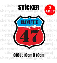 47 mardin memleket rota gidiş etiket sticker çıkartma - 2 adet - motosiklet araba otomobil kamyon kamyonet cam uyumlu