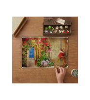 Retro Bahçe Manzarası Tasarımı 240 parça Ahşap Puzzle Ahşap Kutuda MP09040