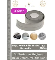 Premium Su Geçirmez Sızdırmaz Dayanıklı Pvc Yağ Kenar Küf Önleyici 3.2m Gri İzolasyon Bant 4 Adet