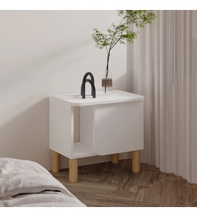River Komodin – Şık ve Fonksiyonel Başucu Sehpası (Beyaz)