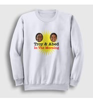 Presmono Unisex Beyaz Logo Troy And Abed In The Morning Sweatshirt 361057tt