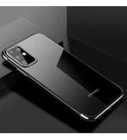 Galaxy S20 Plus Köşeleri Renkli Kamera Korumalı Şeffaf Kılıf (Gri)