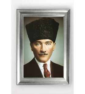 Gümüş Çerçeveli Atatürk Tablo cv1127