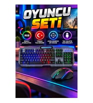 RGB Işıklı Türkçe Q Oyuncu Klavye ve Ayarlanabilir DPI Mouse Seti