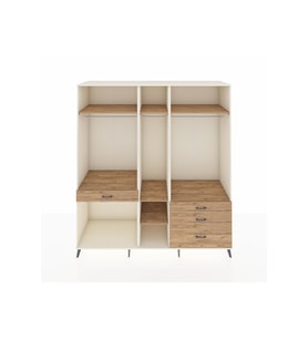 Kronos Dolap 7 Raflı 4 Çekmeceli 3 Askılı 220x59x243 Aytaşı-Çam/Çam