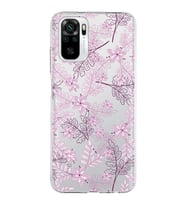 Xiaomi Redmi Note 10 Uyumlu Kapak Floral Pudra Tasarımlı Şeffaf Silikon Kılıf