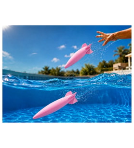 Alvera Su Roketi Torpido Oyuncağı – 3D Baskı Havuz Dalış Oyuncağı-Pembe