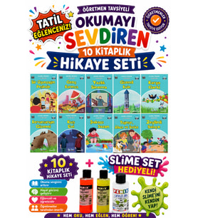 4.Sınıf Öğretmen Tavsiyeli Okumayı Sevdiren 64 Sayfa 10 Kitaplık Hikaye Seti-7 (Slime Set Hediyeli)