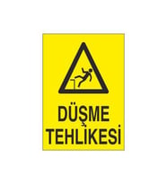 Düşme Tehlikesi Uyarı Levhası 30x40cm (Karışık)