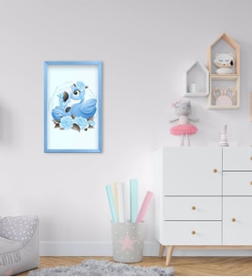 BK Home Flamingo Tasarımlı Dekoratif Mavi Ahşap Çerçeveli Çocuk Odası Tablo-1