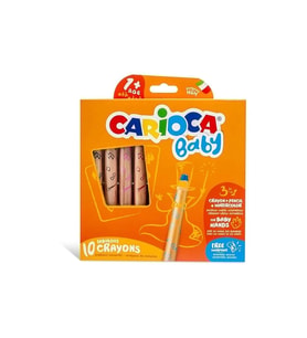 Çocuk Carioca Baby "3 In 1" Jumbo Ahşap Gövdeli Boya Kalemi 10'lu