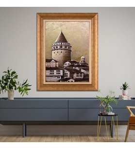 Altın Paspartulu Çerçeveli Tablo C501 (Gold)