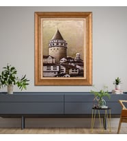 Altın Paspartulu Çerçeveli Tablo C501 (Gold)