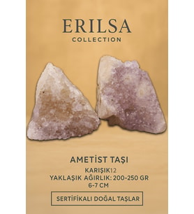 Sertifikalı Ametist Taşı Kütlesi 200-250 Gr – Doğal Ham Kristal Şifa Taşı Stresi Azalt Huzur Ver (Çok Renkli)