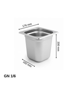 ÜRET Standart Gastronom Küvet GN 1/6 200 mm 3,4 lt