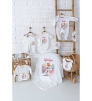 Pia Baby Premium Yenidoğan Kız Bebek Hediyesi 10 Parça İsme Özel Set 5044-01 (Krem)