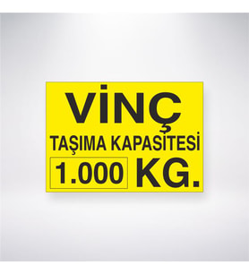 Vinç Taşıma Kapasitesi 1.000 KG 21x28 Arkası Yapışkanlı Levha