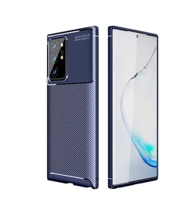 Samsung Galaxy Note 20 Ultra Kılıf Karbon Silikon Case (Lacivert)