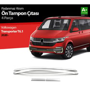 Volkswagen Transporter Uyumlu T6.1 Krom Ön Tampon Çıtası 4 Parça. 2020 Üz (Karışık)