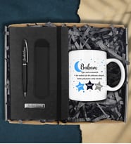 Babalar Günü Kişiye Defter&Kişiye Özel Kupa&Kişiye Özel Deri Kılıflı Kalem  Hediye Seti