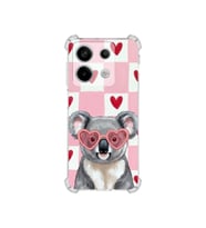 PrintiFy Redmi Note 13 Pro 5g ile Uyumlu Pembe Pötikare Serisi Uykucu Aşık Tasarımlı Uv Baskılı Köşe Korumalı Antişok Kılıf