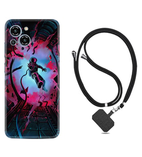 Reeder S23 Max Pro Kılıf Silikon Boyun Askılı İpli Desenli Silikon Astronot Attack 1702