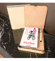 Sevgililer Günü Hediyesi Ahşap Kutulu Defter Kalem Set 003