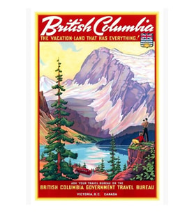 Kanada British Columbia Poster Restore Tablo Ahşap Poster Dekoratif