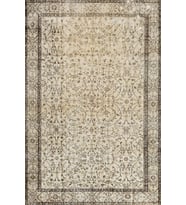 Ekru Kahverengi Floral Eskitme Halı Kaymaz Tabanlı Salon ve Koridor İçin Dijital Baskı
