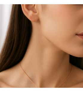 Xuping Rose Kalp Taşlı Minimal Kolye (0.6 cm Obje)