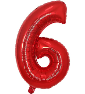Balon Kırmızı 6 Rakamı 40 İnç 100 cm