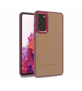 Samsung Galaxy S20 FE Kılıf Case, Kamera Lens Korumalı Elektroplatin Kaplama Sert PC Koruyucu Colourful Platinum Serisi (Kırmızı)
