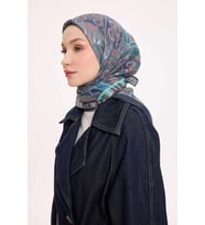 Dört Mevsim Antik Motif Viskon Velora Eşarp 6420 (Gül Kurusu)
