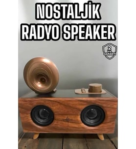Bluetooth Hoparlör Ahşap Klasik Retro Gramofon Bluetooth Müzik Kutusu