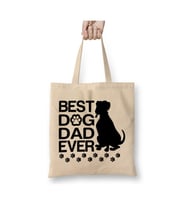 Best Great Dane Dad Ever Best Dog Dad Beyaz Bez Çanta Uzun Saplı Alışveriş Çantası Plaj Çantası