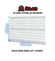 Yeşil Bahçe Teli Panel Çit 50 cm x 250 cm = 10-Adet (Y.Yeşil)
