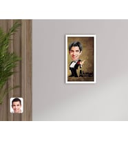 BK Gift Kişiye Özel İsimli Karikatürlü Dekoratif Ahşap Beyaz Çerçeveli Tablo-1
