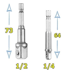 Rico KK1314 1/2" 1/4" Lokma Adaptörü Bits Uç Seti 2 Parça