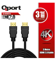 QPORT Q-HDMI32 HDMI 2.0 V ALTIN UÇLU KABLO 3 MT