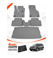 e-biz HONDA CRV 4 (2012-2017) Uyumlu EVA Oto Paspas Bagaj Paspası Dahil Metal Topukluklu Açık Gri
