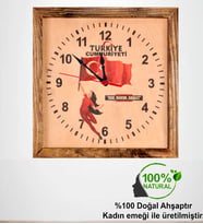 Tasarım Doğal Ahşap Duvar Saati (Kahverengi Koyu)