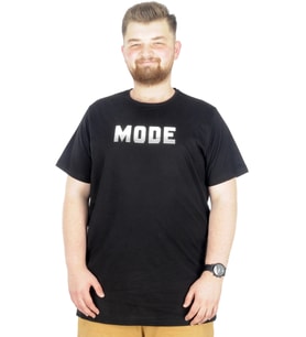Mode XL Büyük Beden T-Shirt Bis Yaka Mode 22196 Siyah