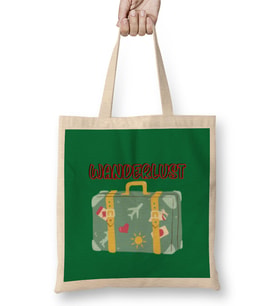 funny Travel gift design lover-Trippin Wanderlust Journey Adventurer Vacation Bez Çanta Uzun Saplı