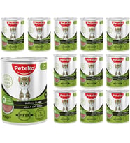 Yetişkin Kedi Kuzulu Pate 400 Gr x 12 adet