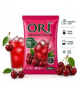 ORİ Vişne Aromalı Soğuk Şerbetlik İçecek Tozu 450 Gr
