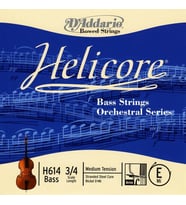 D'Addario H614 Helicore Tek Kontrabas Mi (E) Teli (3/4)  Güçlü Alt Frekans Desteği Odaklanmış Rezonans ve Dayanıklı Krom Sargı