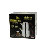 FİLİNTA AİLE BOY ÇELİK ÇAYDANLIK SETİ ÇİFT KAPAKLI RENKLİ BAKALİT KULP ÜST DEMLİK: 1.5LT - ALT SULUK: 3LT KENDİNDEN SÜZGEÇLİ (5668)