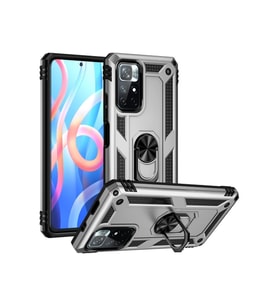 Pilelistore   Xiaomi Redmi Note 11T Kılıf Sofya Yüzüklü Silikon Kapak - Gümüş