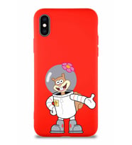 Apple iPhone X Soft Premier Kapak Sandy Tasarımlı Silikon Kılıf - Kırmızı (Şeffaf)