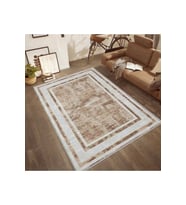 Rovigo Home Dijital Baskı Yıkanabilir Kaymaz Taban Salon Halısı RVG0555 (Kahverengi)